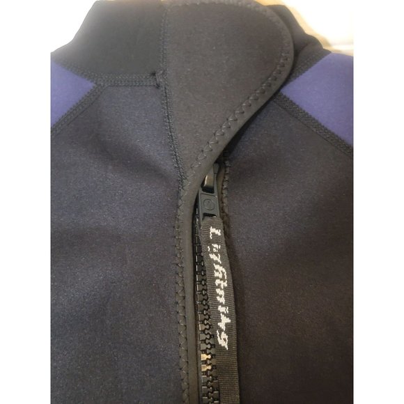 Dark Lightening Neoprene‎ Youth Wet Suit Surfing Beach Size 14 Black Blue LS - Picture 5 of 5